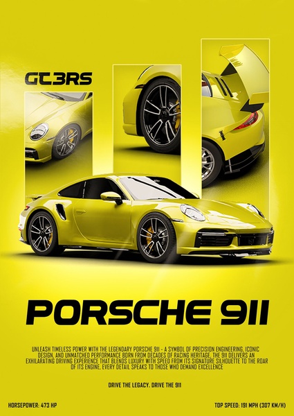 sports car, luxury car, performance car, coupe, supercar, high performance vehicle, product launch, brand awareness, modern typography, minimalist, bold, energetic, yellow, black